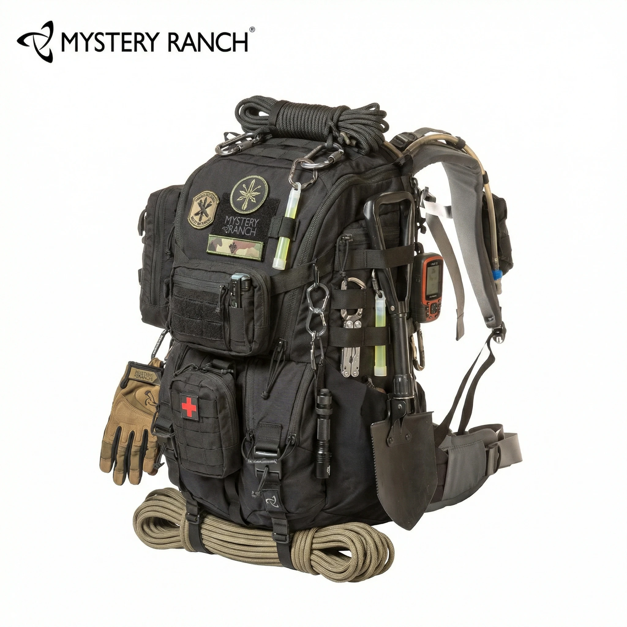 Mystery Ranch 32L Hiking Backpack - Black, Green, Khaki