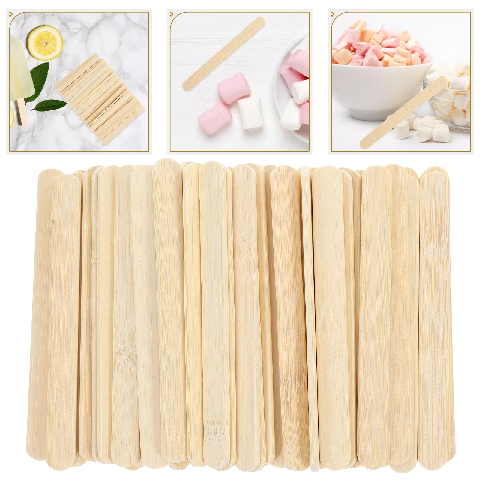 

100 PCS Candy Apple Bamboo Scrap Caramel Skewers Crafting Supplies Disposable Apples Wood