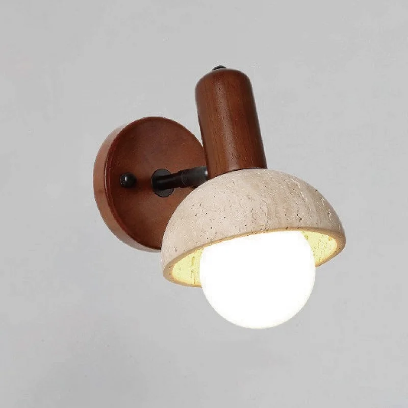 Walnut Yellow Cave Stone Wall Lamp Retro Bedroom Bedside With Switch Background Wall Lamp Staircase Entrance LED Lamp