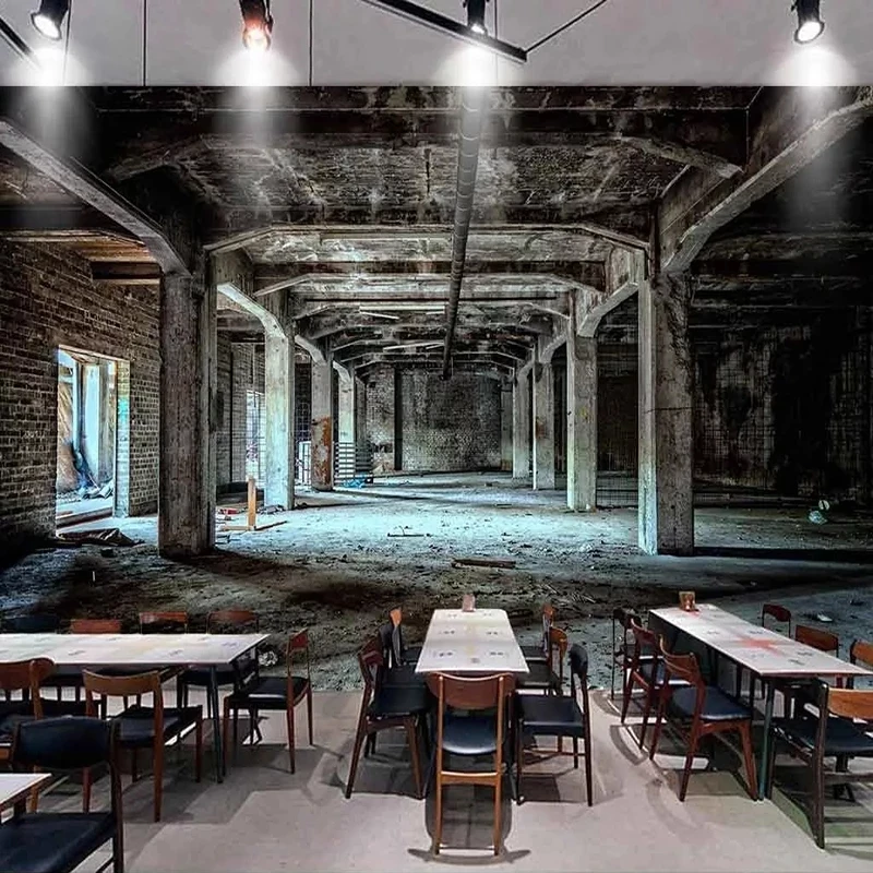 Custom Mural Wallpaper Retro Nostalgic Industrial Wind 3D Space Graffiti Art  Restaurant Cafe Bar Living room sofa TV background