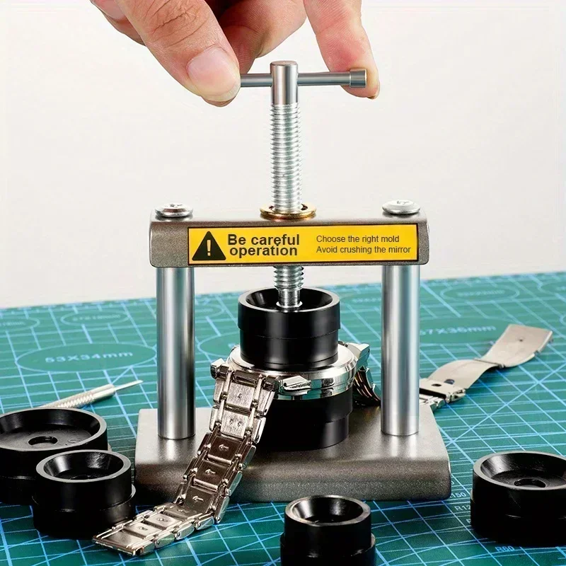 مجموعة آلة تغطية الساعات المعدنية ، غطاء غطاء خلفي لساعات المعصم المكتبية ، برغي ضغط ، صانع ساعات إغلاق ، مجموعة أدوات إصلاح يدوية ، 19: 50