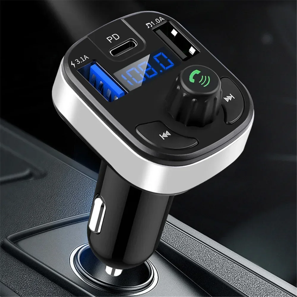 Bluetooth 5.0 Car FM Transmitter MP3 Player Multifunctional TF Card Audio Receiver Dual USB Fast Charger Auto Accessories