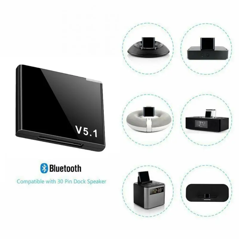 Audio Receiver Bluetooth-compatible 5.1 30 Pin A2dp Music Mini Upgrade Version I-wave 30 For Iphone Ipad Ios Wireless Adapter