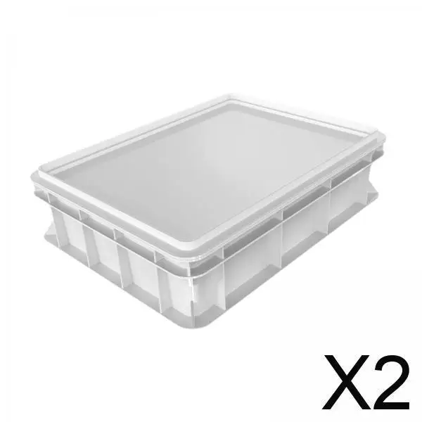 

2xТестоносная коробка большой емкости, многофункциональная для холодильника, кладовой, ресторана 30 см x 40 см x 10 см