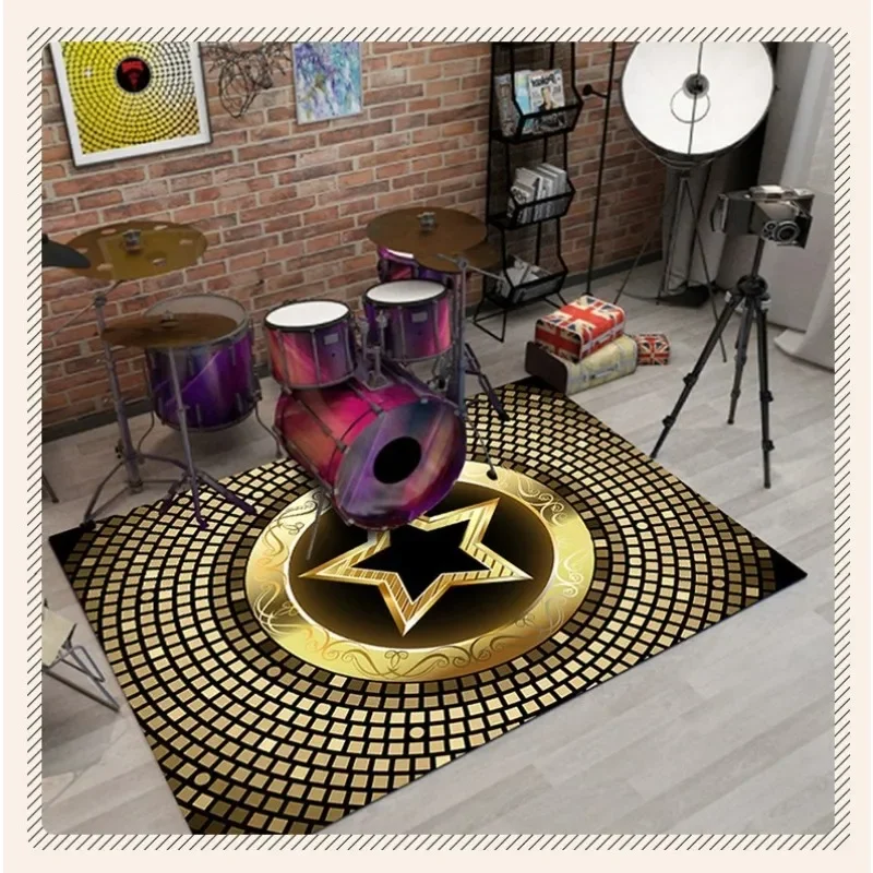 Drum Carpet, Electric Drum Mat Jazz Drum Soundproofing Electronic Drum Carpet Mat Black Musical Instrument Home Decoration Rug