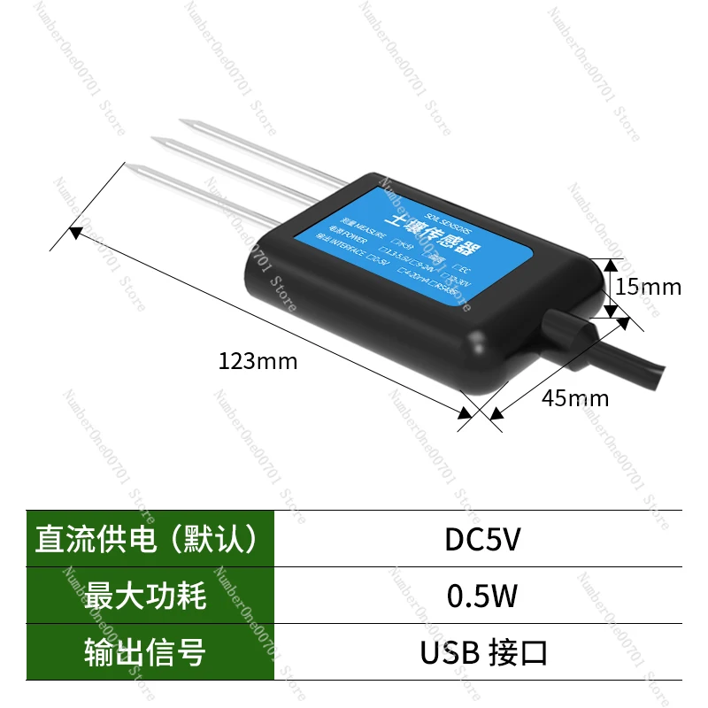 

Детектор pH почвы ph Азот Фосфор Калия EC Измеритель влажности USB Растительный цветок Добродетельность Датчик температуры и влажности