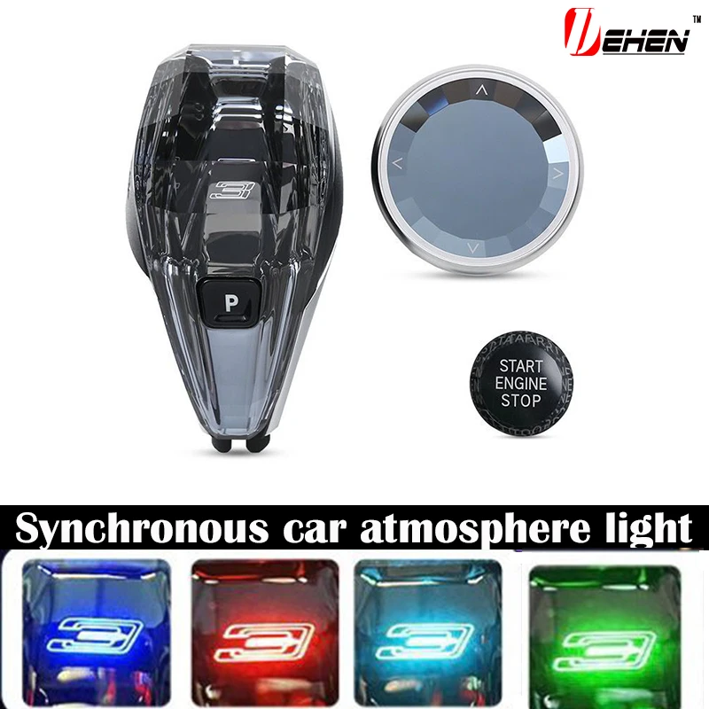 Crystal 3-Piece Set Gear Shift Knob Volume Button for BMW G05 G06 G07 G01 G02 G26 G20 G22 G29 F44 ix3 Car Interior Accessories