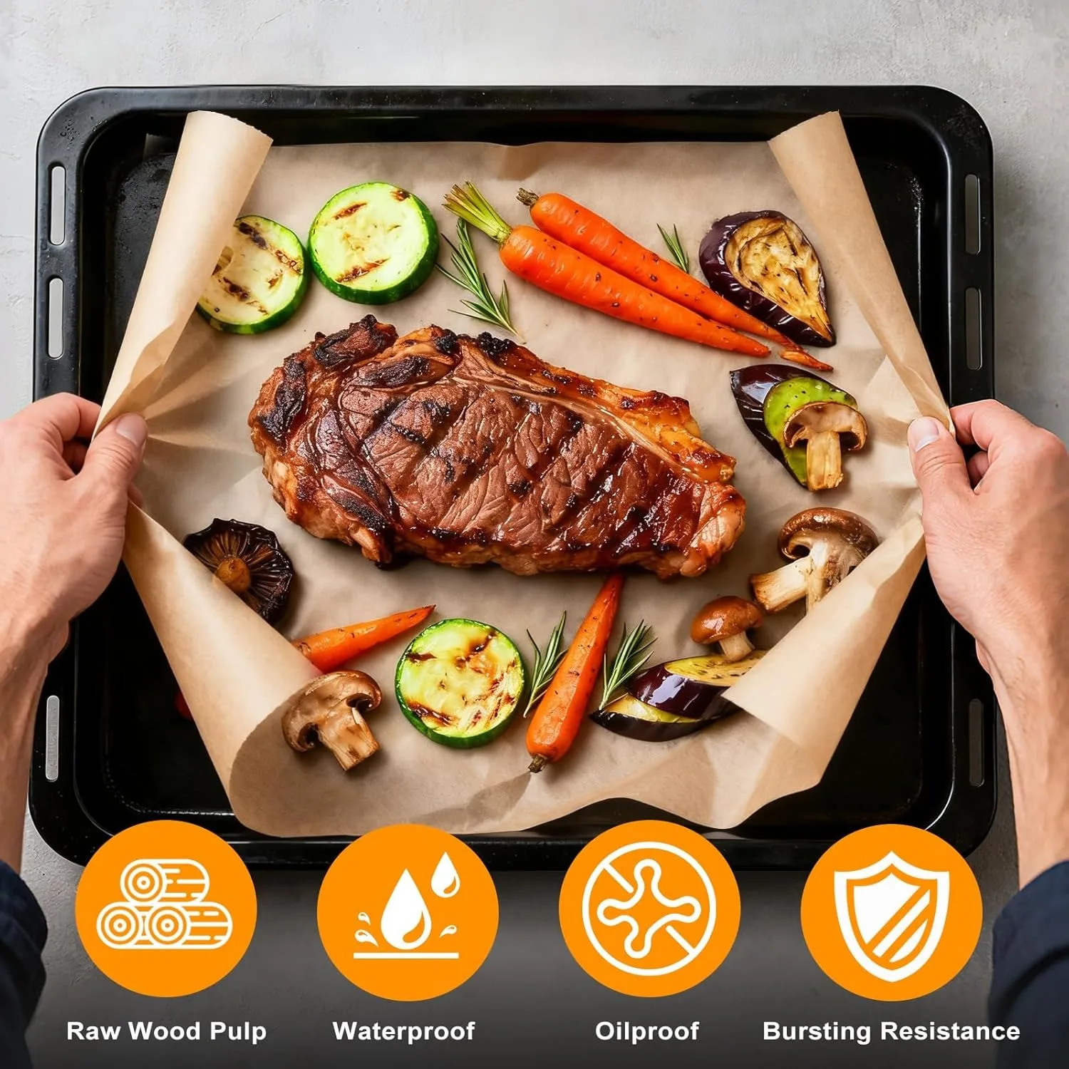 100 Pcs Parchment Paper Baking Sheets, Non-Stick Precut Baking Parchment Unbleached Baking Paper for Baking Grilling Air Fryer Steaming Bread Cup Cake Cookie