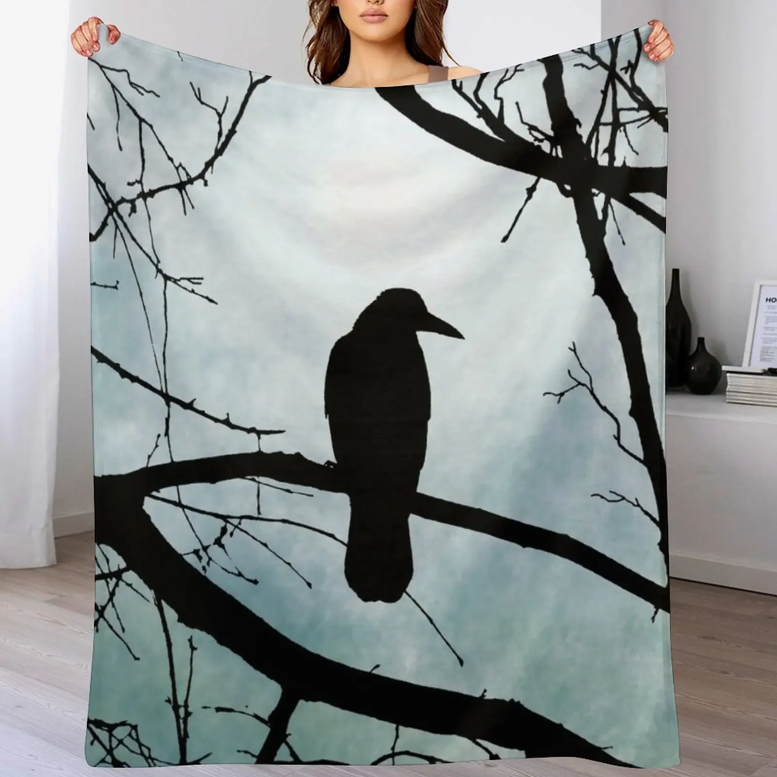 

Bird 77 Crow Raven Throw Blanket Sofas Luxury St Luxury Thicken Thermals For Travel Blankets