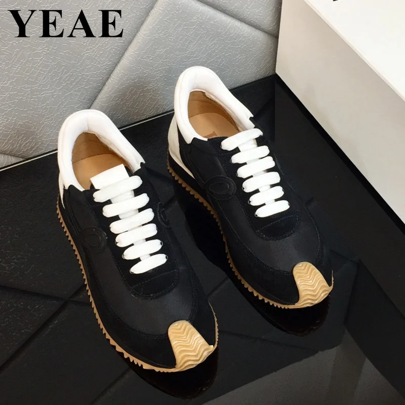 Women\'s Thick Sole Casual Sneakers Men Fashion Leather Vulcanized Shoes Designer Trainers Platform Lace Up Walking Shoes 2023