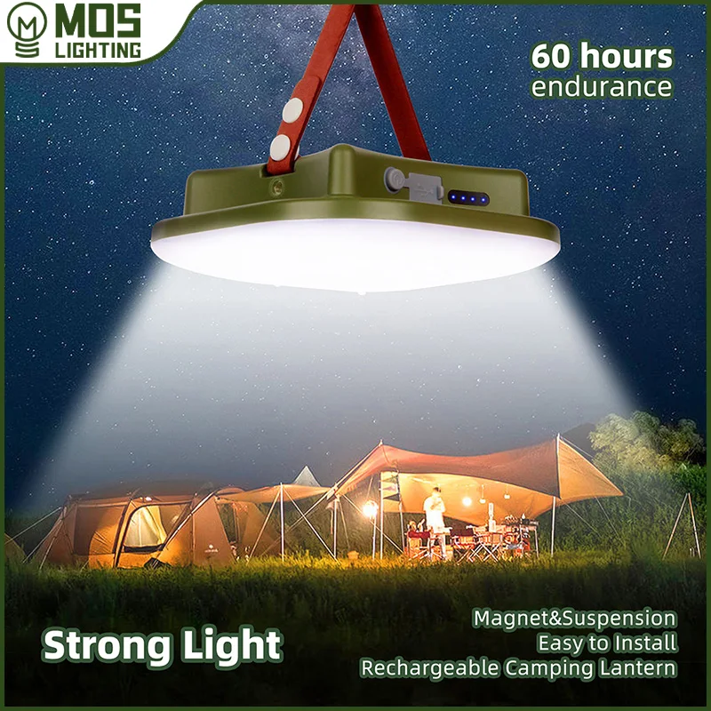 MOSLIGHTING Rechargeable Camping Light with Magnet Zoom Portable Torch Strong Tent lantern Work Maintenance Lighting LED 80W