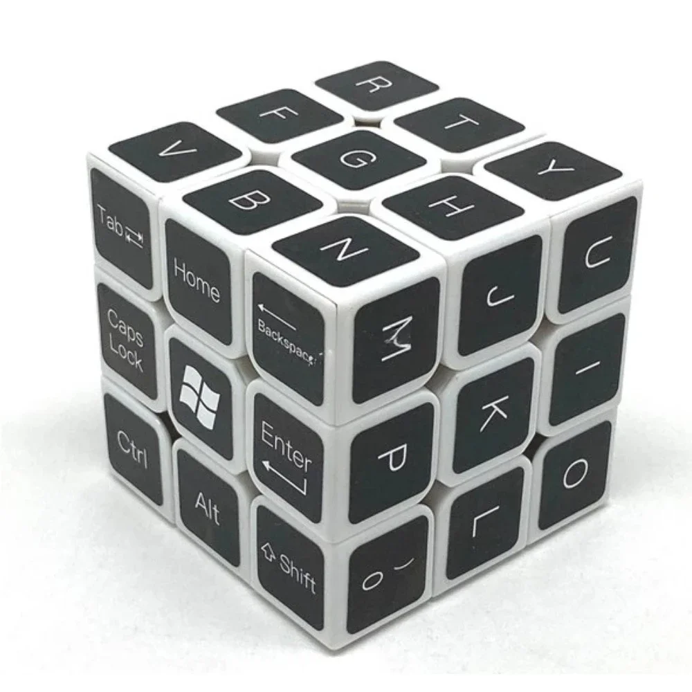 

New 3x3 Magic Cube Calvin's Puzzle Cube 3x3x3 4x4x4 Keyboard Cube White Body Children's Educational Toy Games and Puzzles 6-12y