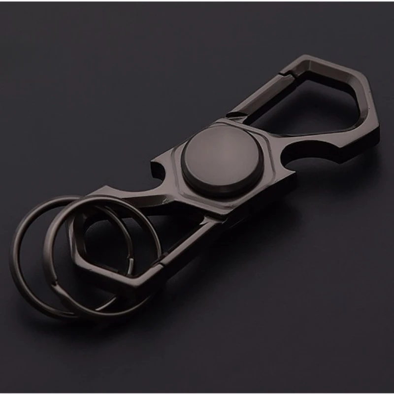 Multi-functional EDC Stress Relief Toys Keychain Fidget Spinner Alloy Bottle Opener Metal Finger Cool Gift for Adults Kids