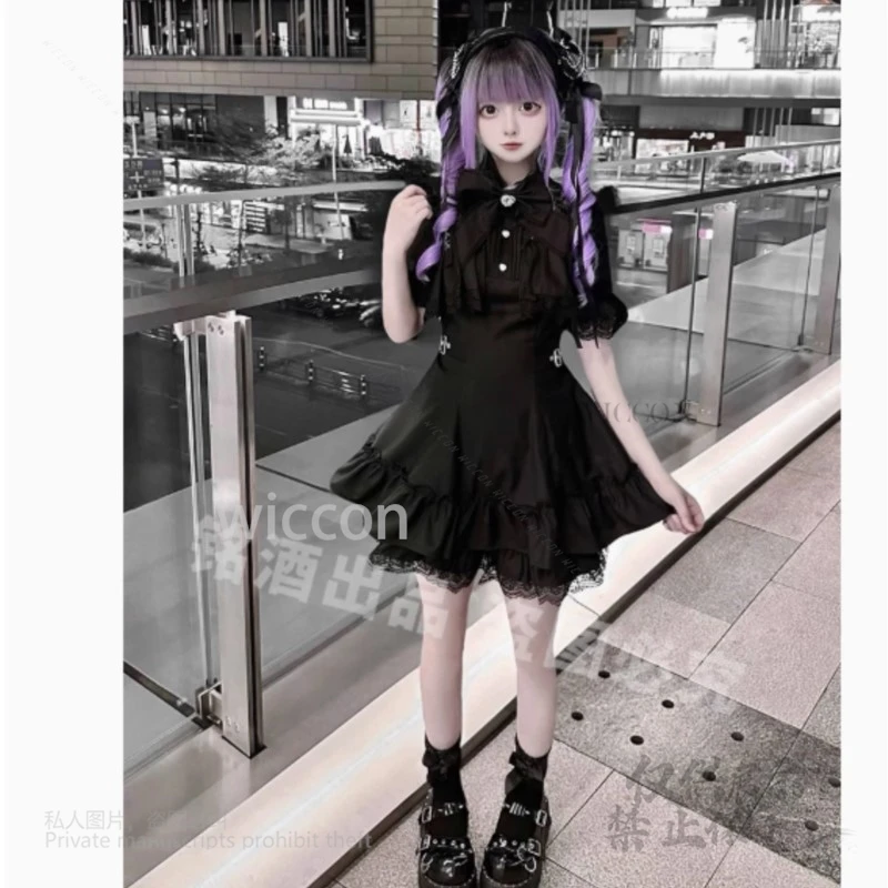 اليابانية القوطية نمط لوليتا فستان خادمة وتتسابق Y2K جيراي كي تأثيري فستان أحمر أسود يتوهم الإناث حفلة الهالوين كوس 2025 جديد