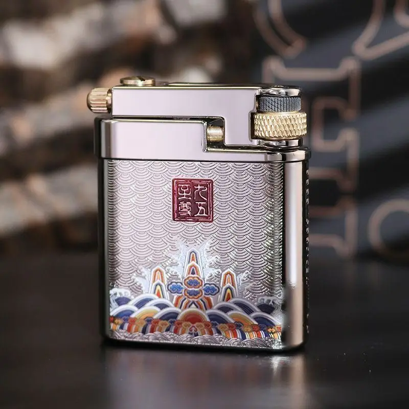 CHIEF Retro Fuel Lighter - Semi-Automatic Kirin Engraved Metal, Luxury Gift for Men on Birthday or Valentine's Day - view 3
