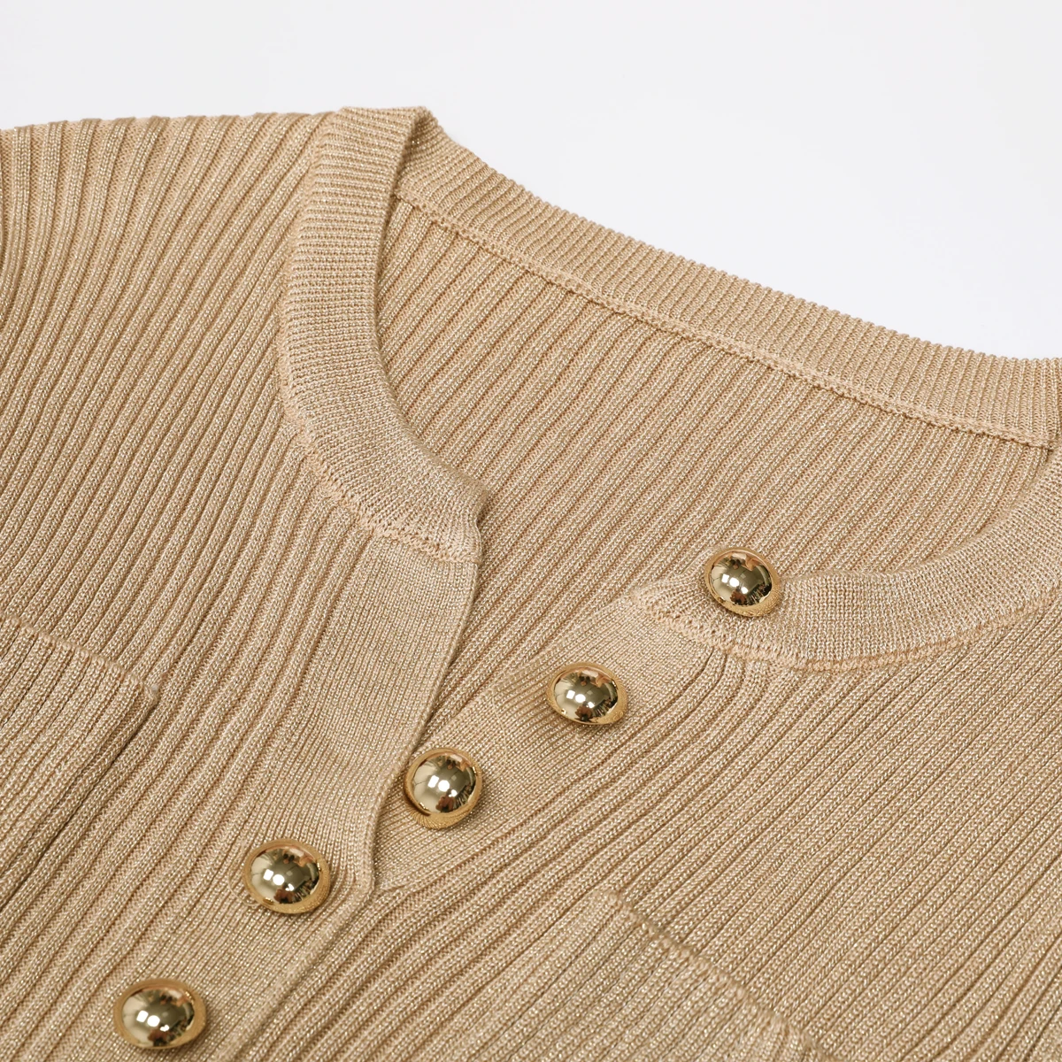 

High Quality Spring And Autumn New Fashionable Knitted V-neck Slim Chain Waistband Long Sleeved Women's Dress