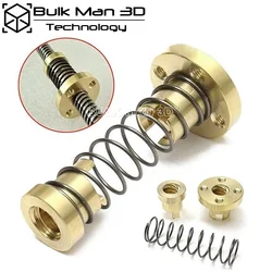 T8 Anti Backlash Nut Spring Loaded Elimination Gap Nut For 8mm Acme Threaded Rod Lead Screws DIY Brass Nut CNC 3D Printer Parts