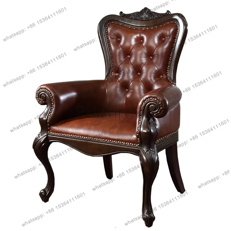 

2026 solid wood American high-end leisure chair, all solid wood book chair
