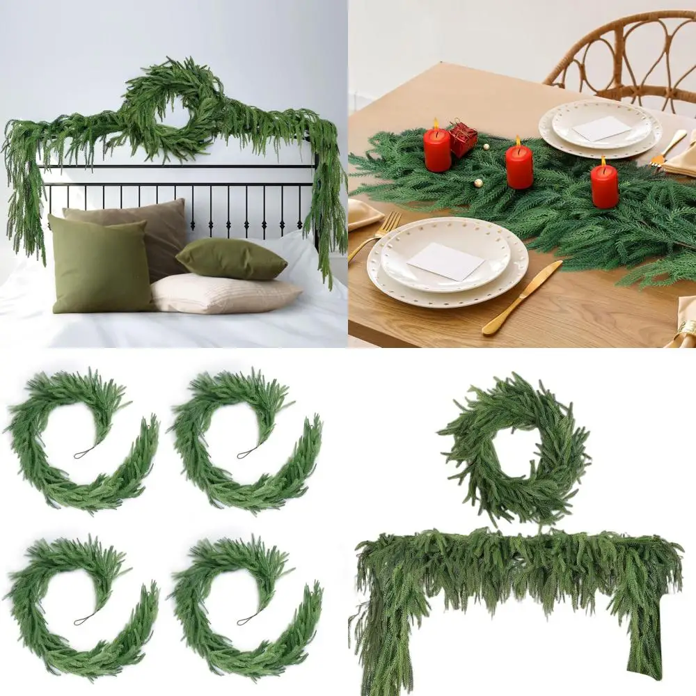 

Набор реалистичных рождественских сосновых гирлянд Norfolk на 6 футов из 4 штук — искусственный вечнозеленый премиум-класса для праздничного декора
