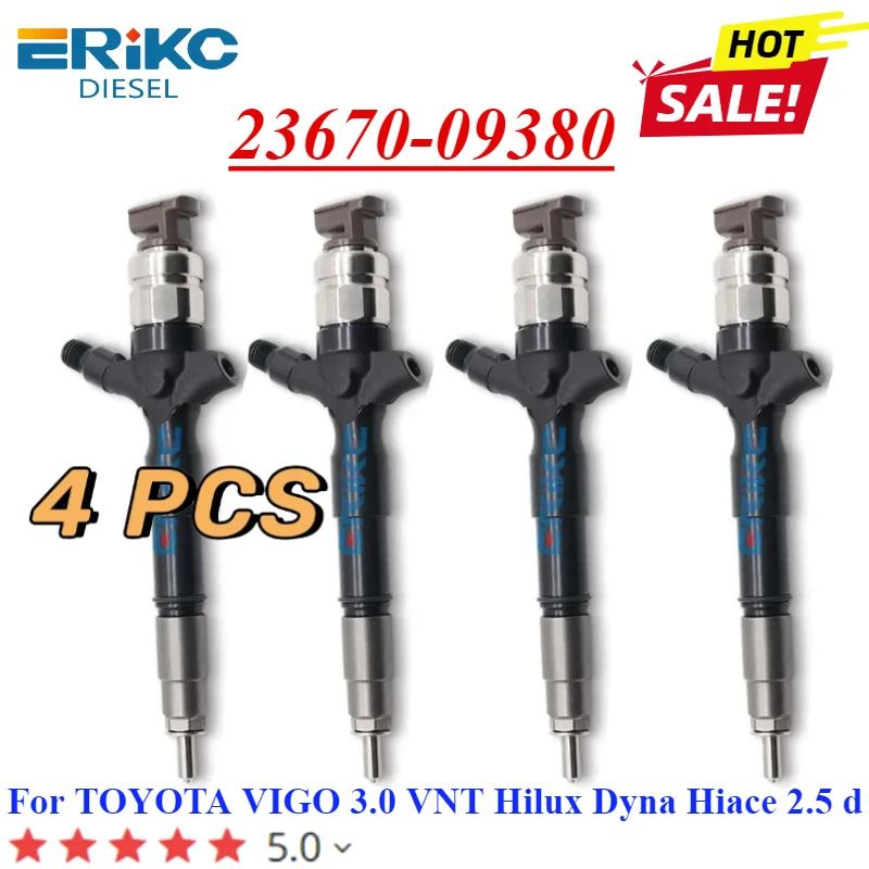 4PC NEW Diesel Engine Injector 23670-09380 Nozzle 2367009380 23670 09380 For TOYOTA VIGO 3.0 VNT Hilux Dyna Hiace 2.5 d