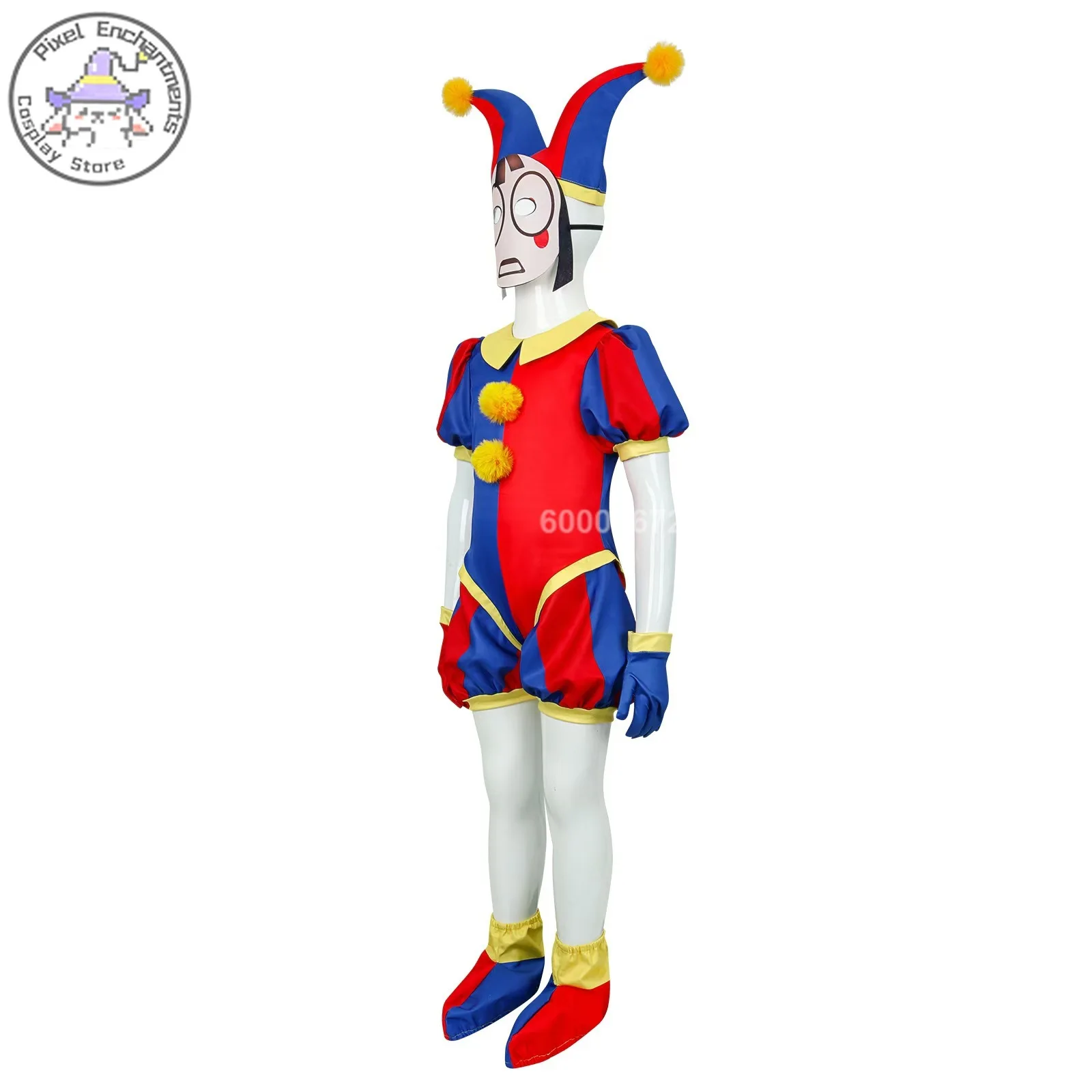 2024 New Halloween Children's Clown Costume The Amazing Digital Circus Pomni Kids Cosplay Uniform Jumpsuit Mask Costume Cartoon