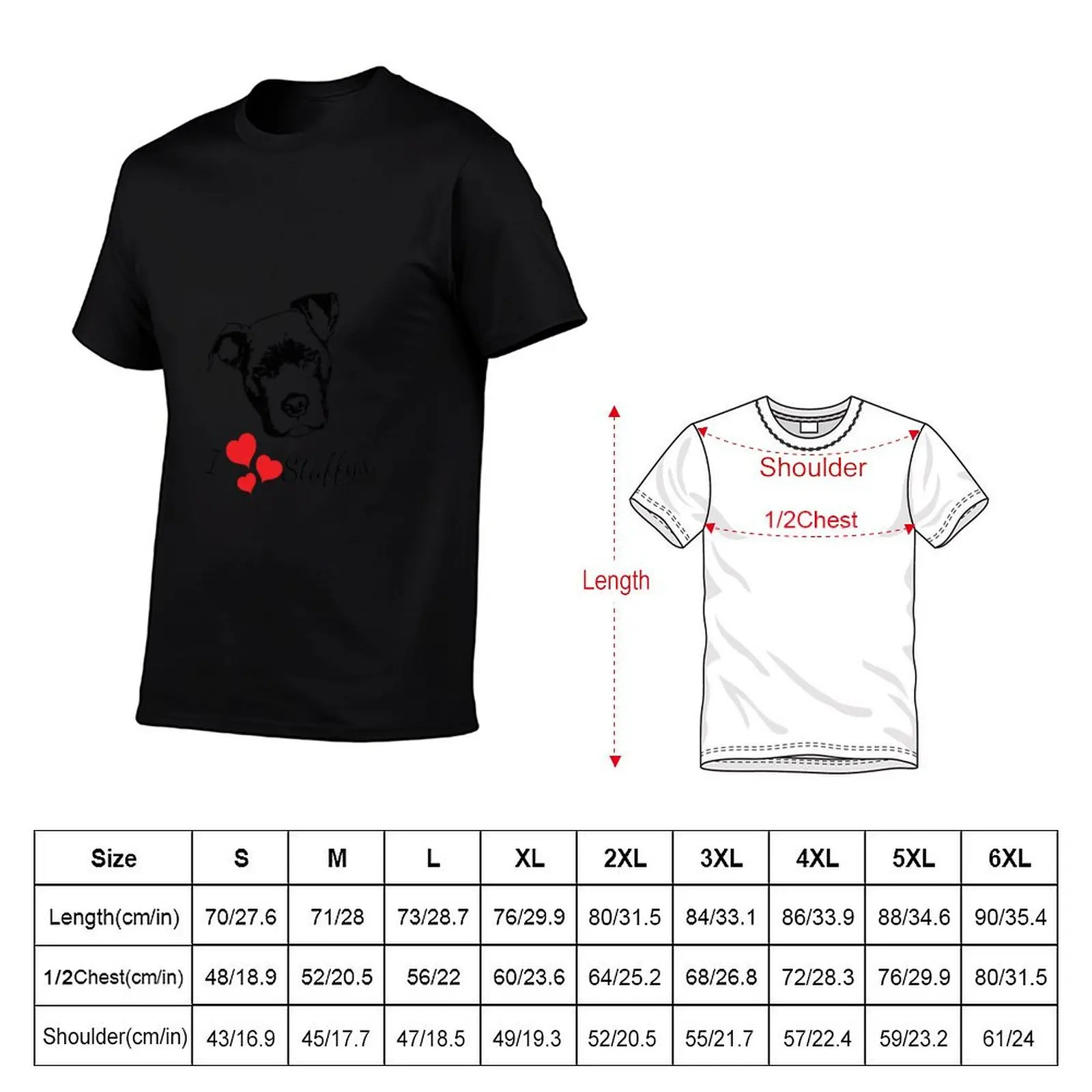 100% for cotton t tees shirts T-Shirt Love I graphic Staffys man t man shirts