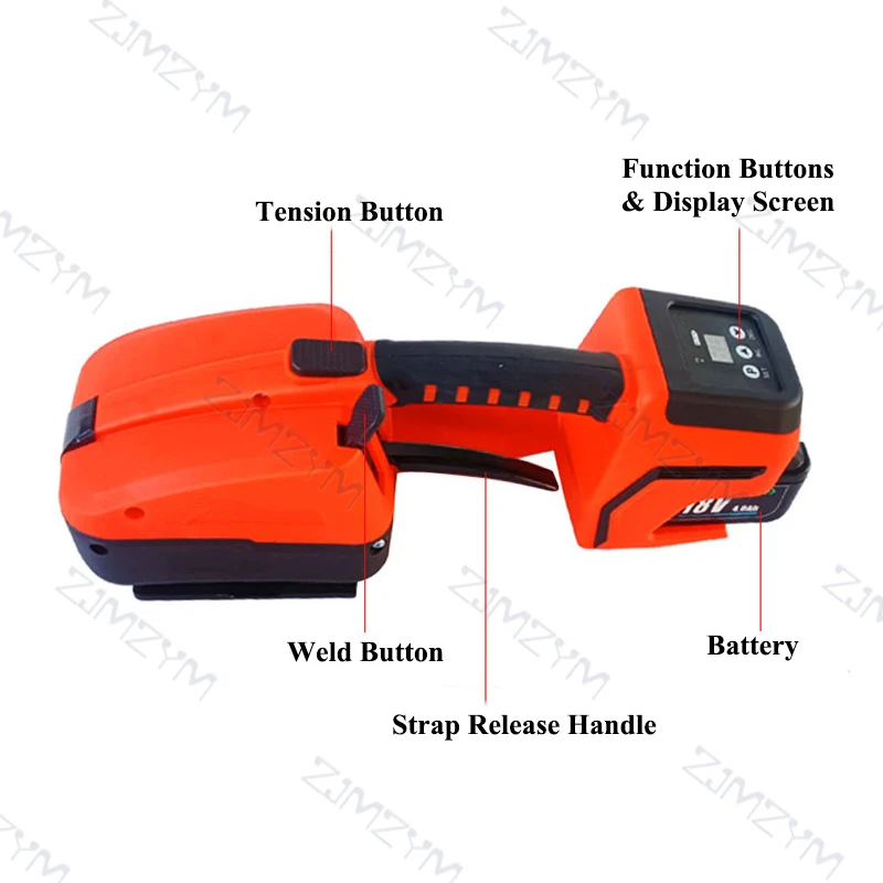 DW350 PET/PP Electric Strapping Machine Portable Industrial Packing Tool Handheld Buckle-free Hot Melt Baler 13-16mm