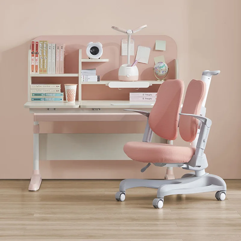 

Height-adjustable children's table and chair, large storage with storage drawers