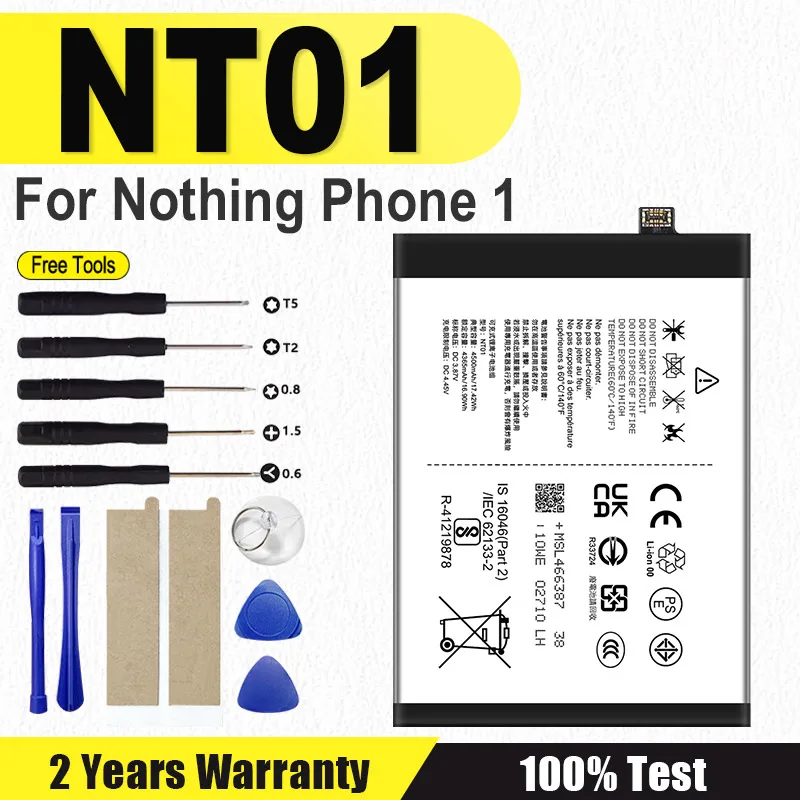 100% New Battery 4500mAh NT01 For Nothing phone NT01 Nothing phone 1 one Batteries + TOOLS