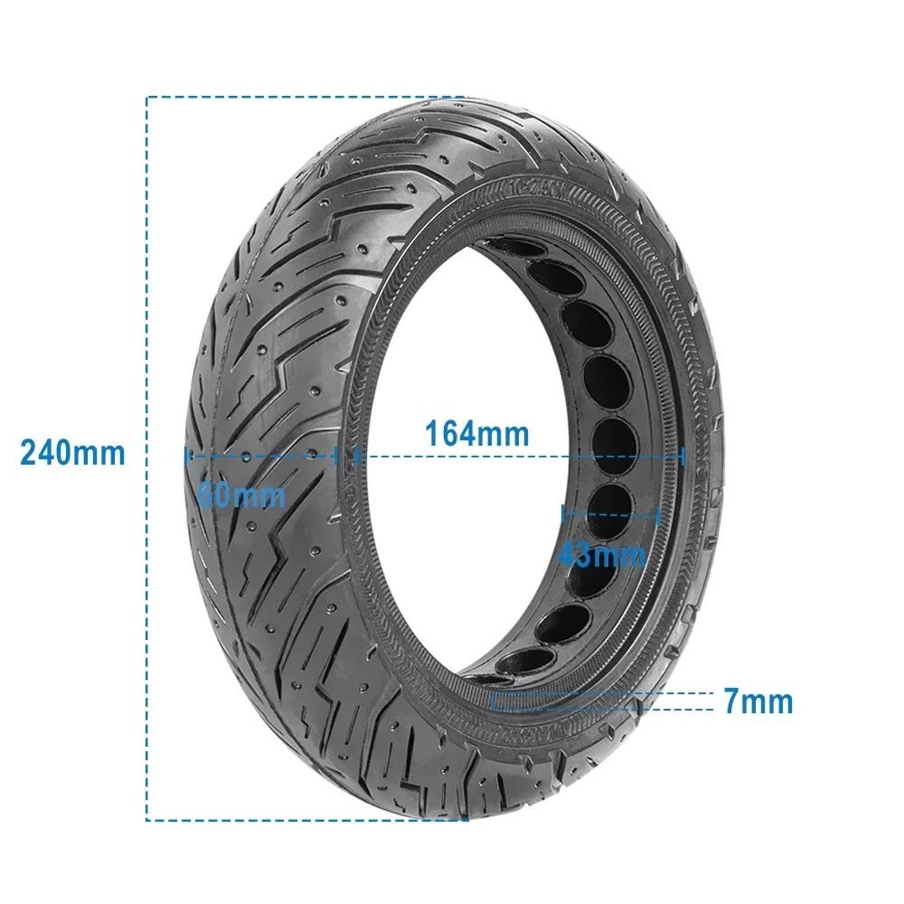 For Segway Ninebot Max G30 10x2.5 Honeycomb Solid Tire Hollow Electric Scooter Explosion-Proof Tubeless Tire Front/Rear Tyre