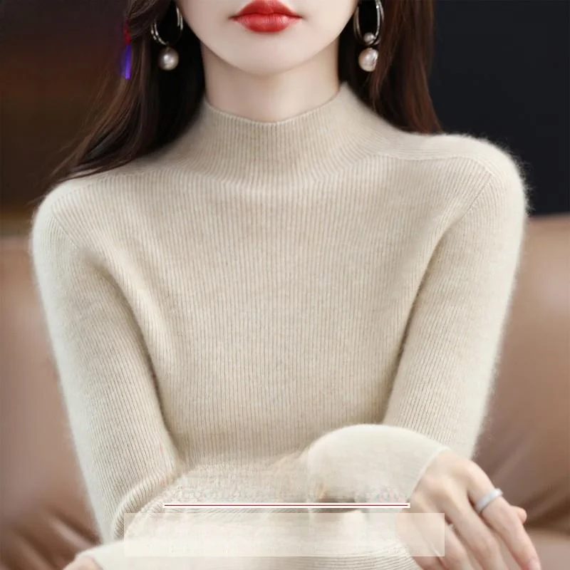 

Thiened Camere вязаный свитер женский зимний с высоким воротником Sli однотонный облегающий базовый слой трикотаж повседневный Sle