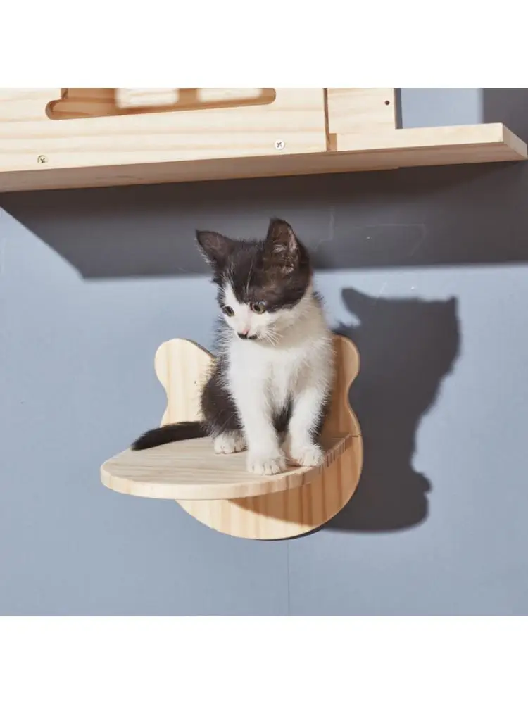 

Wall-mounted Solid Wood Climbing Frame, Stable Cat Jumping Platform, Pet Climbing Furniture, DIY