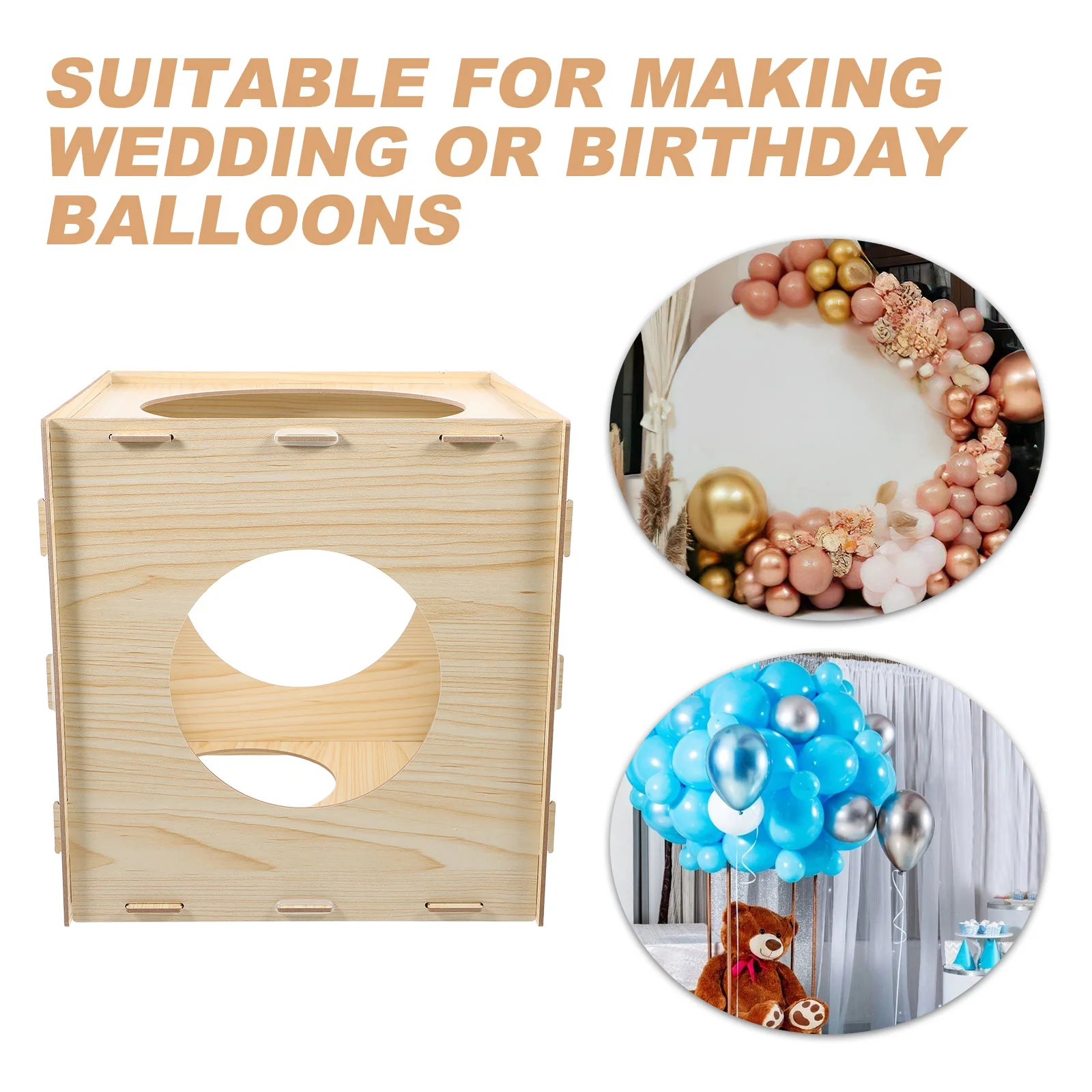 Balloon Sizer Cube Measuring Box Ballons Garland Decor Wood Sizes Tools Kit Wooden