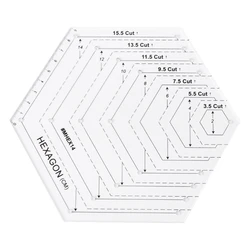 Hexagon Quilting Ruler Patchwork Plastic Template DIY Sewing Tools Useful Y5GB