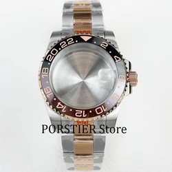 40mm rose gold watch case stainless steel sapphire glass fit NH35 NH36 movement oyster /jubilee watchband 28.5mm dial gmt yacht