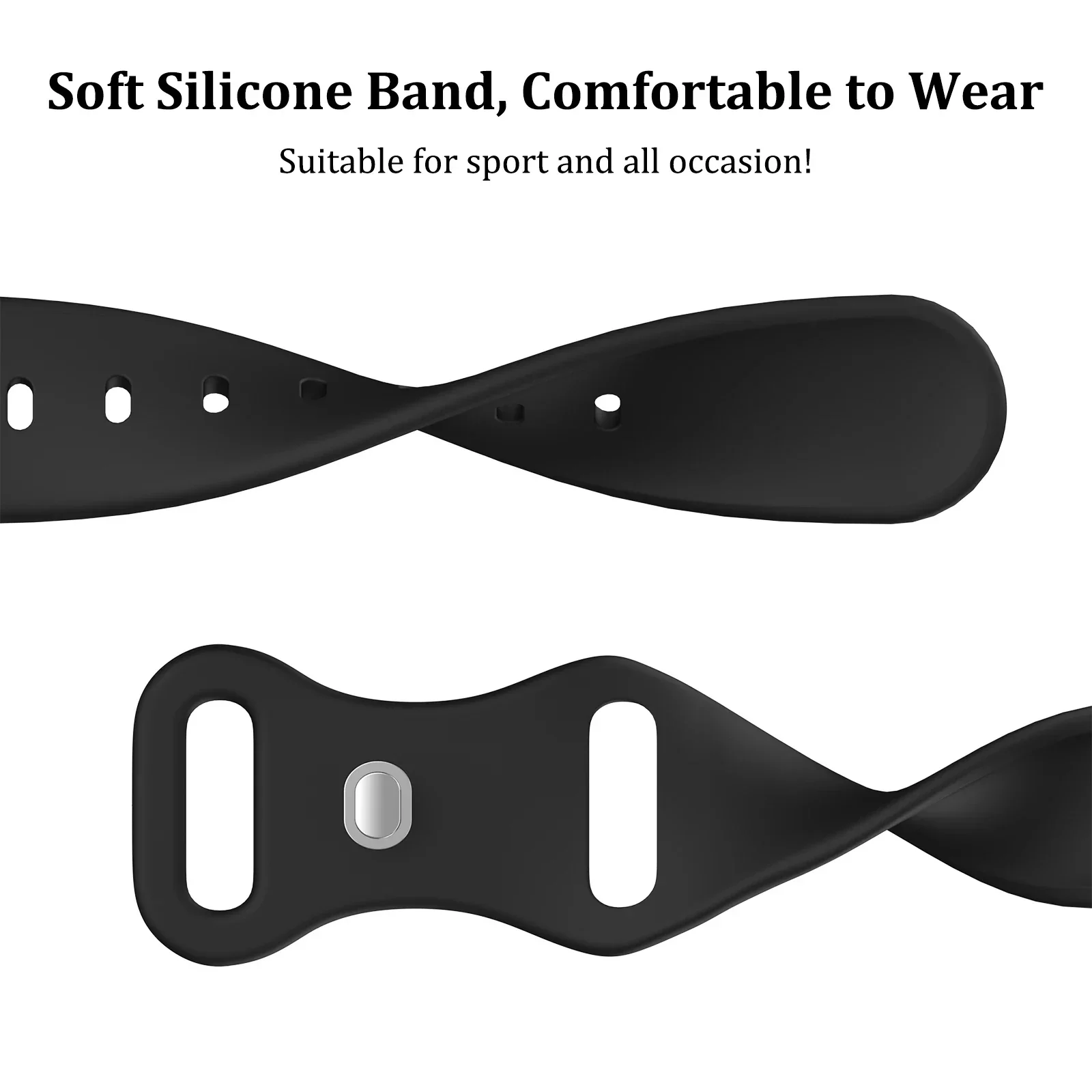 Xiaomi Mi Band 10/9/8 NFCスマートウォッチ用ソフトシリコンストラップ、交換可能なスポーツブレスレット、通気性のあるMi Band 10用ストラップ