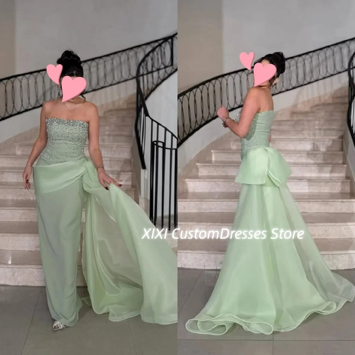 

Настроить платья длиной до пола без бретелек для выпускного вечера с бисером на молнии и шалфеем Платья без рукавов для специального случая