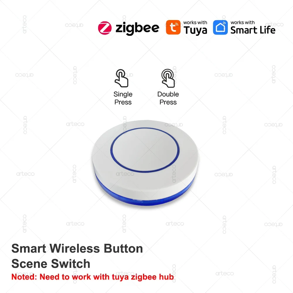 

Tuya ZigBee кнопочный беспроводной контроллер переключателя сцен на батарейках автоматизация интеллектуальное приложение Life для устройств Zigbee Z2M