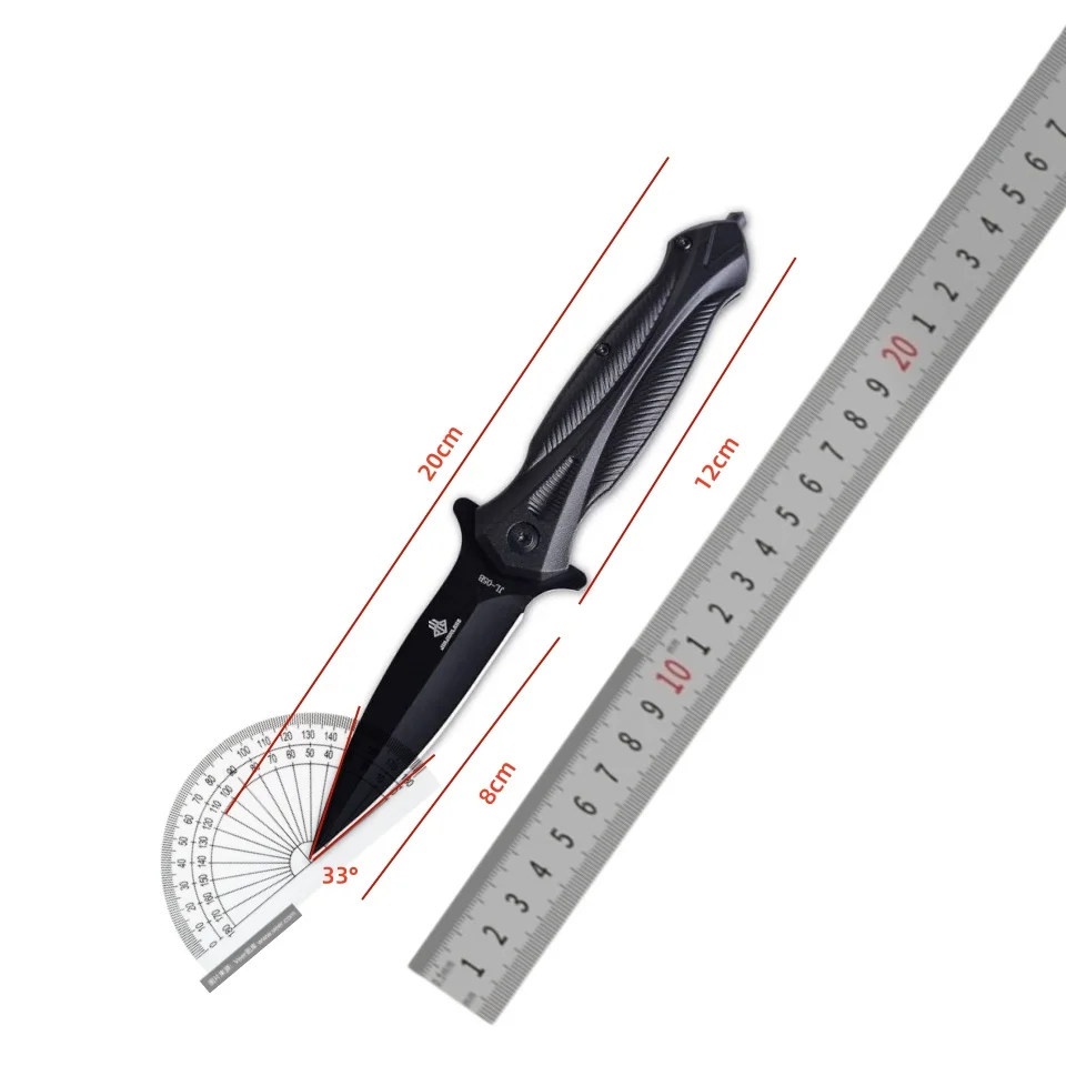 8cm High Carbon Steel Folding Knife with Anti-slip Textured ABS Handle Portable EDC Survival Pocket Knife for Home Camping Use