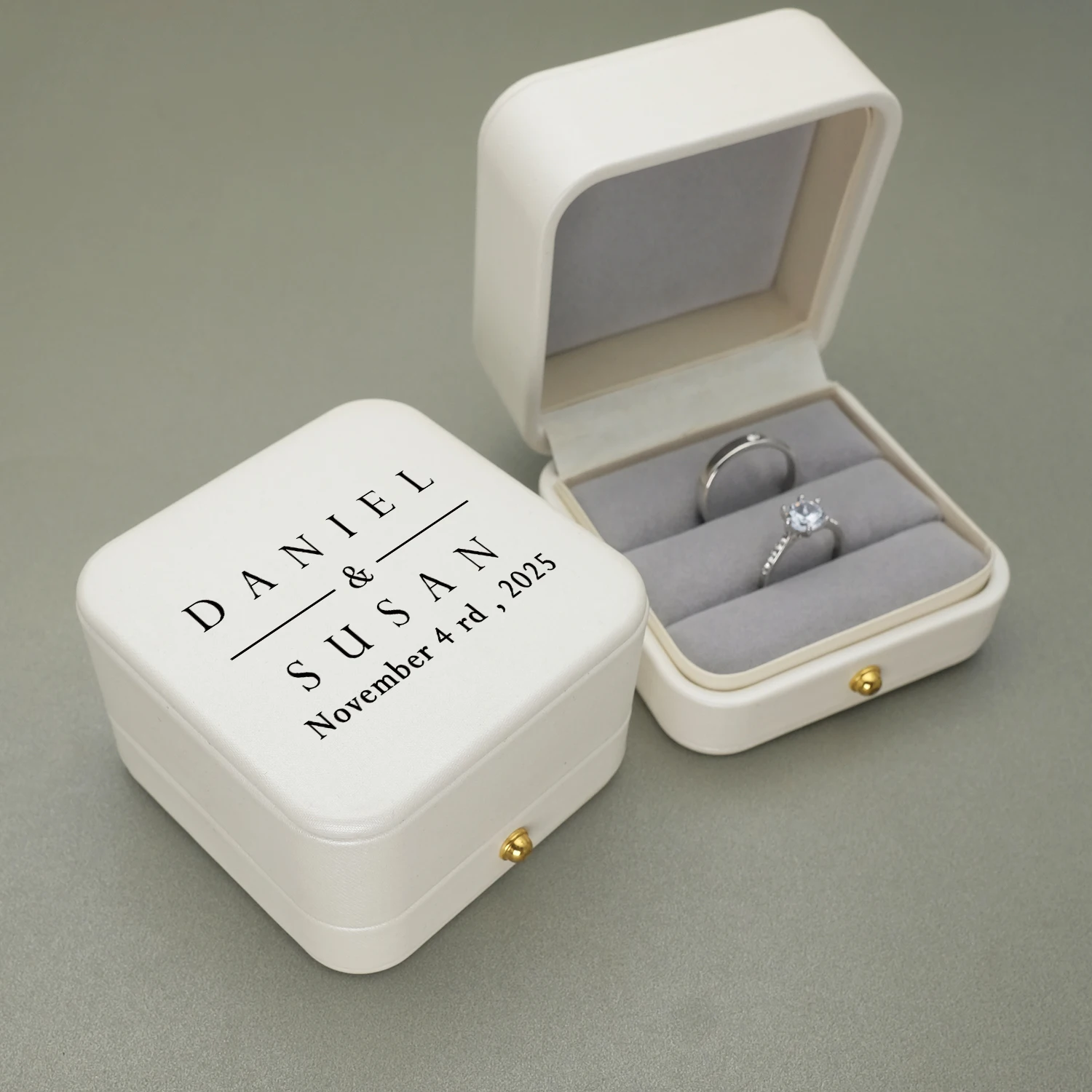 

Personalized Wedding Ring Box Wedding Ring Bearer Box Ring Holder Custom Names and Date Proposal Box Engagement Box
