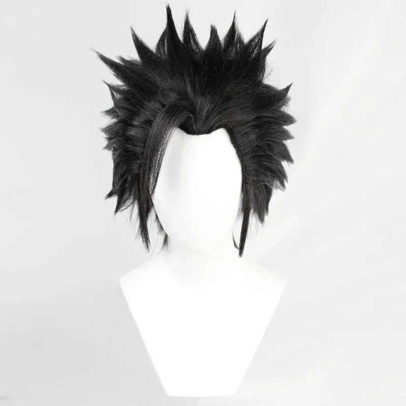 Zack Fair Game Final Fantasy FF7 Short Black Heat Resistant Hair Cosplay Halloween Costume Party Wig   Free Wig Cap