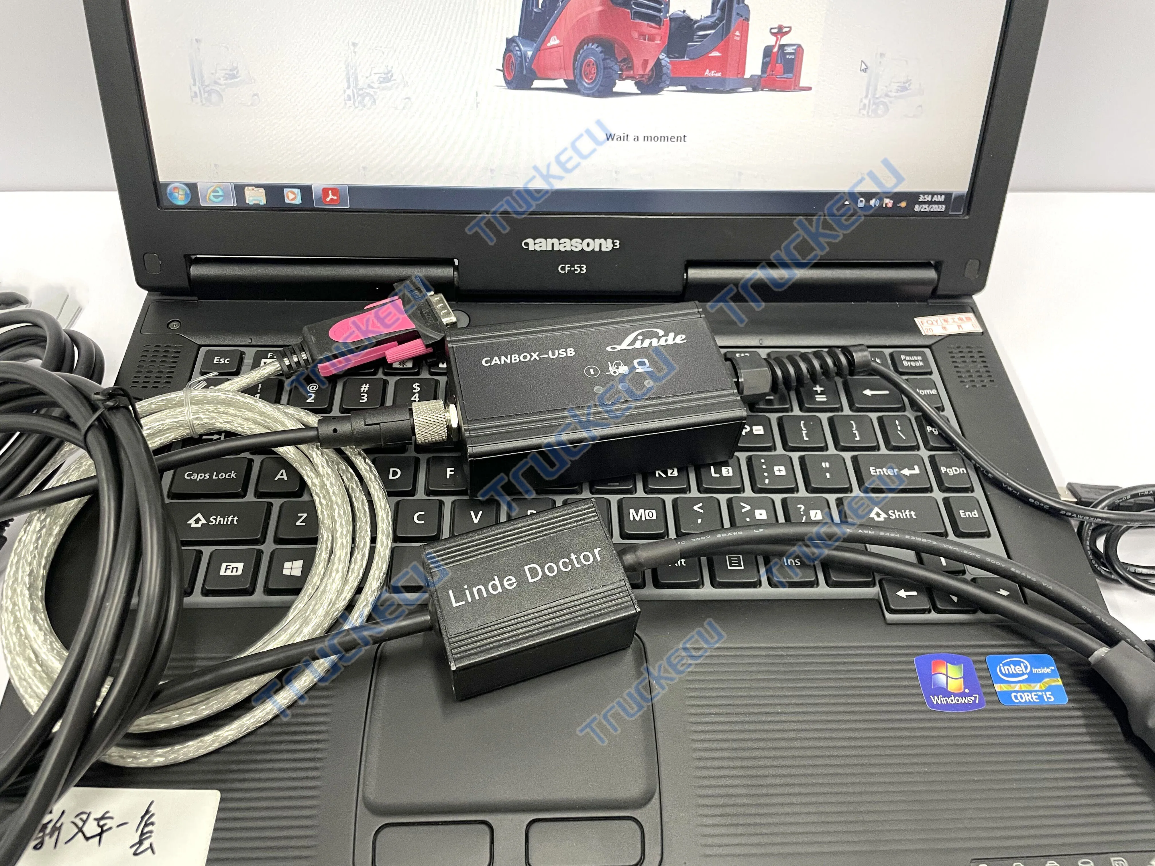 

forklift truck scanner for linde doctor canbox cable for linde canbox doctor pathfinder LSG diagnostic scanner tool+CF53 laptop