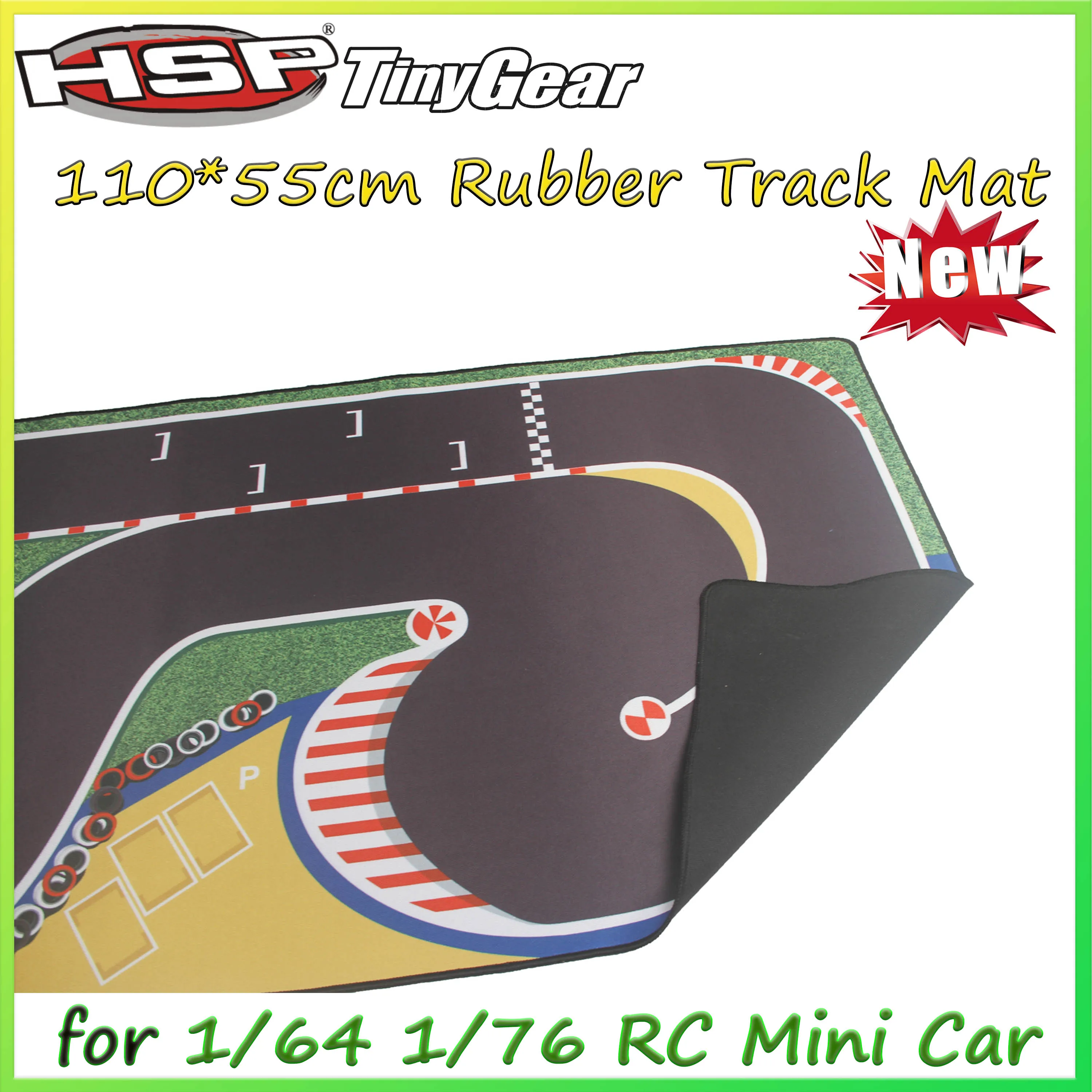 

HSP Portable Rubber Track Mat 110x55cm 1100x550mm 1/64 1/76 RC Mini Car Track Race Runway Accessories for RC Table Drift Car