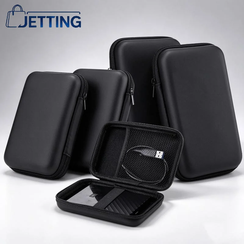 1Pc EVA Earphone Charger Storage Case, Portable Hard Shell Digital Gadget Bag, Data Cable U Disk Organizer