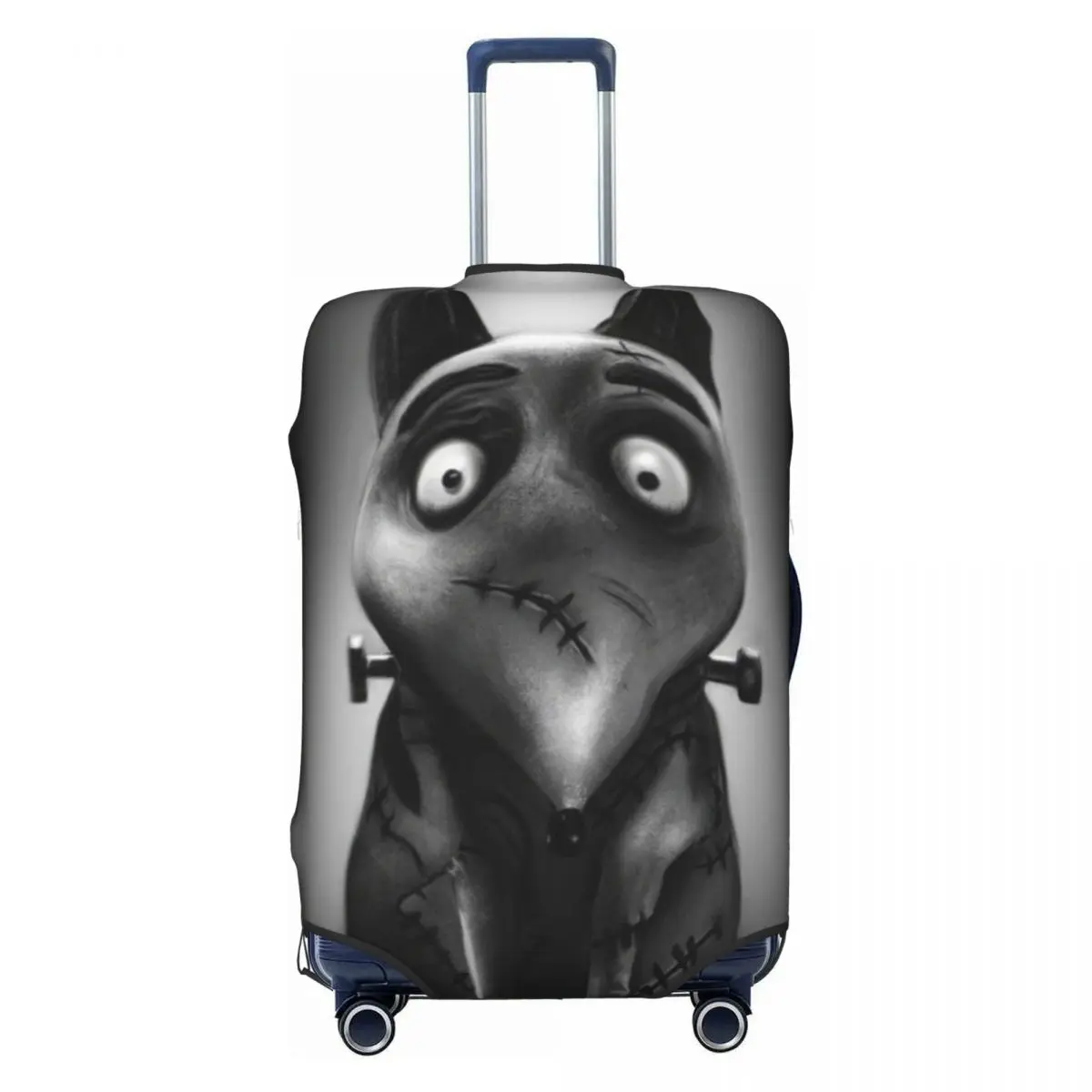 

Custom Frankenweenie Sparkly Dog Luggage Cover Protector Washable Tim Burton Horror Movie Travel Suitcase Covers