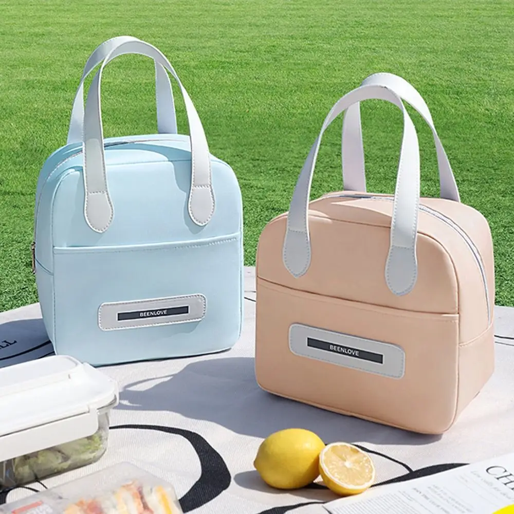 

Casual Portable Lunch Box Bag Handheld Large Capacity Insulated Cooler Bags with Handle Thickened Thermal Lunch Pouch Outdoor