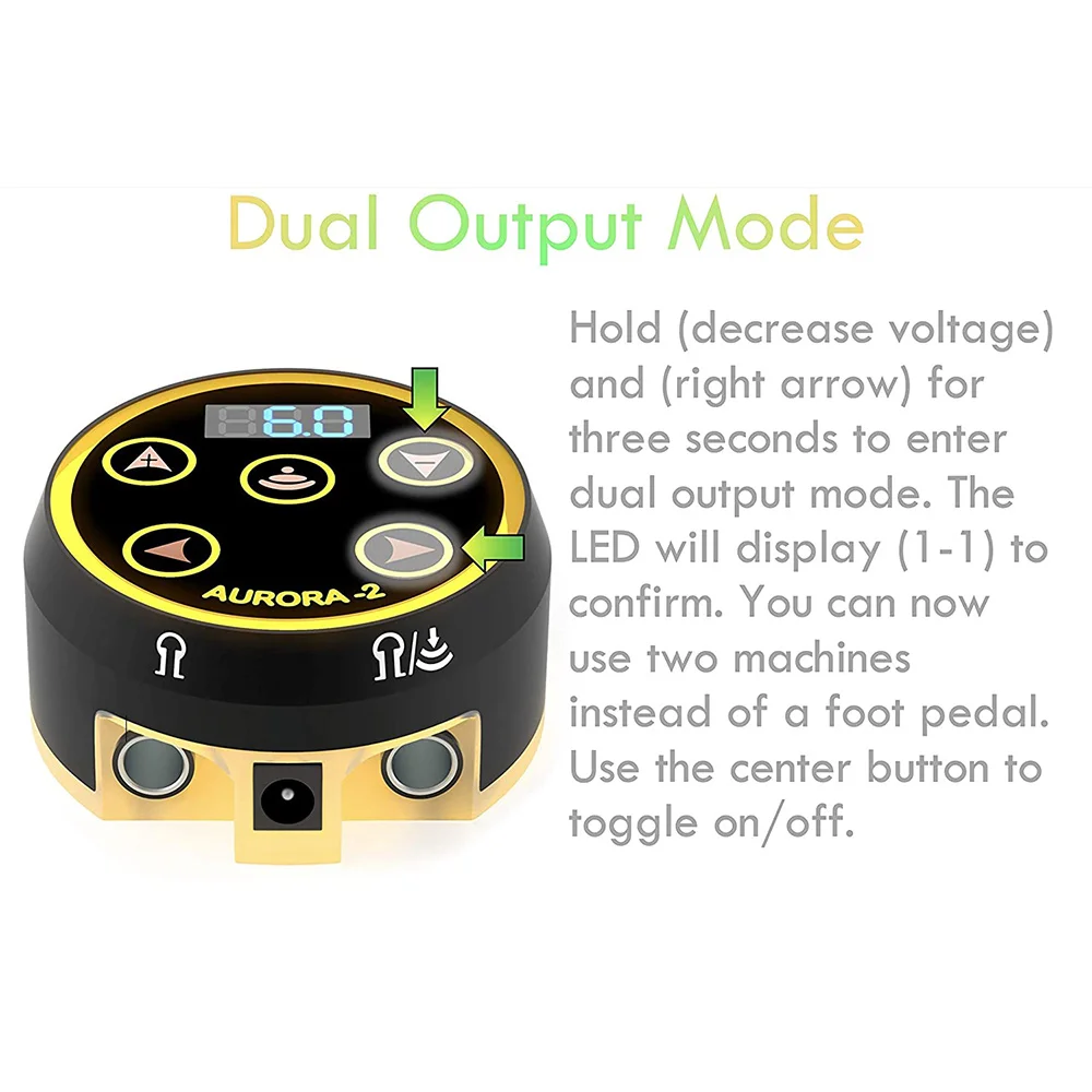 

ABYO Tattoo Power Supply -2 Power Supply Colorful Voltage with Adapter for Coil & Rotary Tattoo Machine,Silver,EU Plug