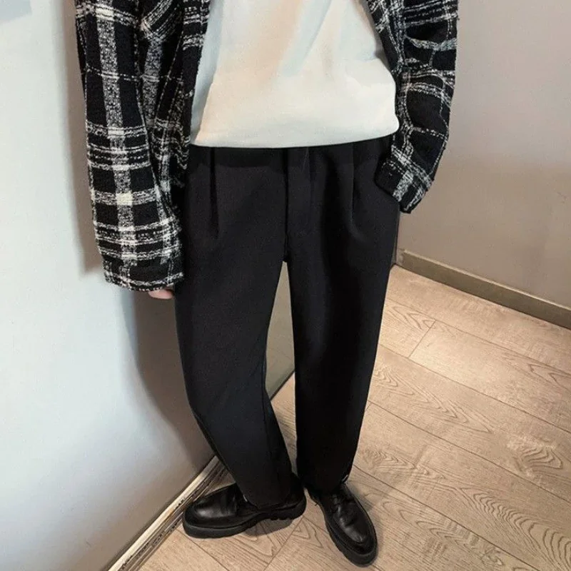 

Draped Plain Male Suit Trousers Plus Big Size Straight Men's Suits Pants Korean Reviews Many Fashion Formal Clothes Offer Fabric