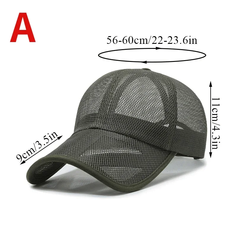 Summer Full Mesh Baseball Cap Unisex Trucker Cap Trucker Caps Men Fishing Hat Quick Dry Golf Running Hat Adjustable Snapback Hat