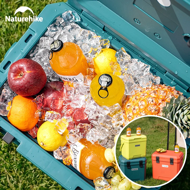 Naturehike 17L 24L Outdoor Camping Refrigerator 36L with Trolley Wheels Portable Picnic Travel Car Ice Cooler Box PU Food Grade